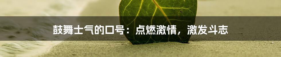 鼓舞士气的口号:点燃激情,激发斗志