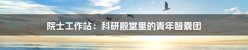 院士工作站:科研殿堂里的青年智囊团