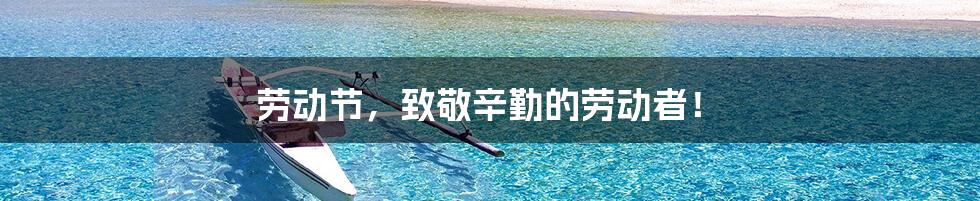 劳动节，致敬辛勤的劳动者！