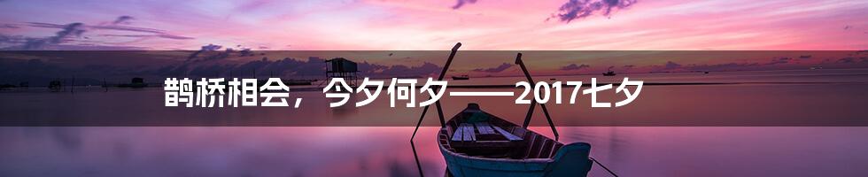 鹊桥相会,今夕何夕——2017七夕