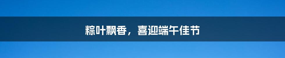 粽叶飘香，喜迎端午佳节