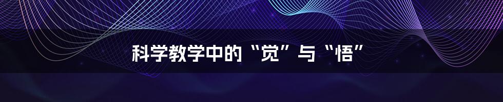 科学教学中的“觉”与“悟”