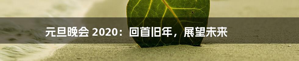 元旦晚会 2020:回首旧年,展望未来