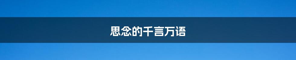 思念的千言万语