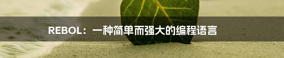 REBOL:一种简单而强大的编程语言