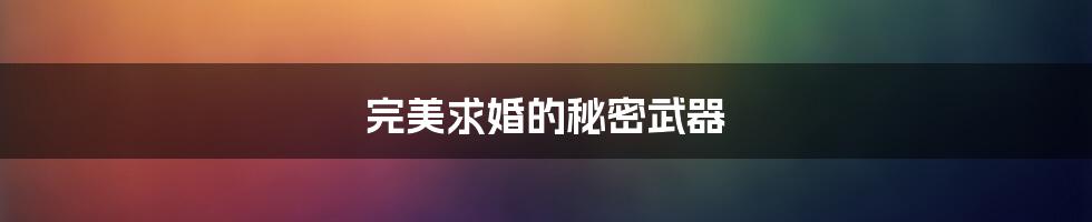 完美求婚的秘密武器