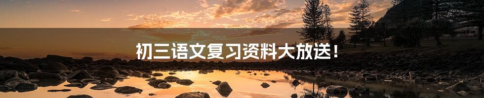 初三语文复习资料大放送!