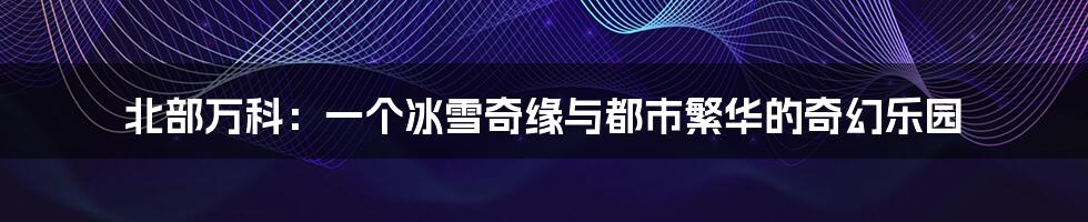 北部万科:一个冰雪奇缘与都市繁华的奇幻乐园