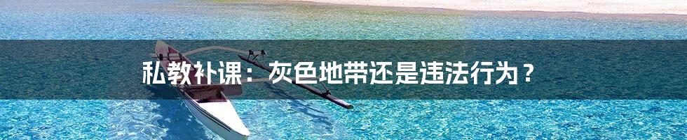 私教补课:灰色地带还是违法行为?