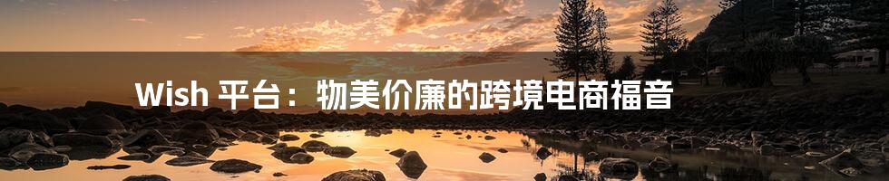 Wish 平台:物美价廉的跨境电商福音