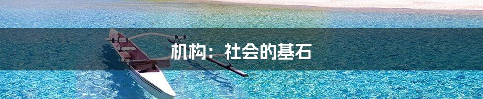 机构：社会的基石