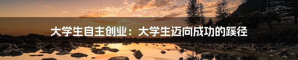 大学生自主创业:大学生迈向成功的蹊径