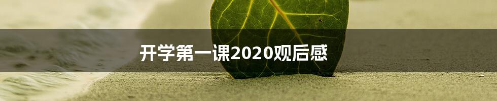 开学第一课2020观后感