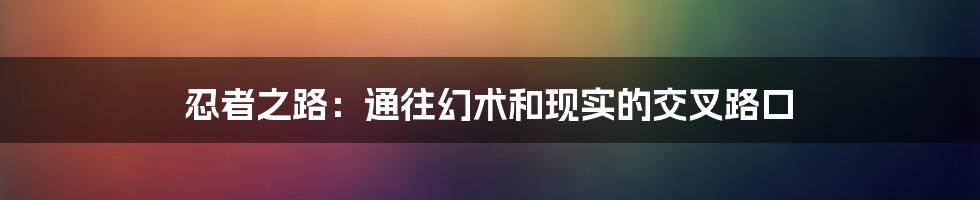 忍者之路:通往幻术和现实的交叉路口