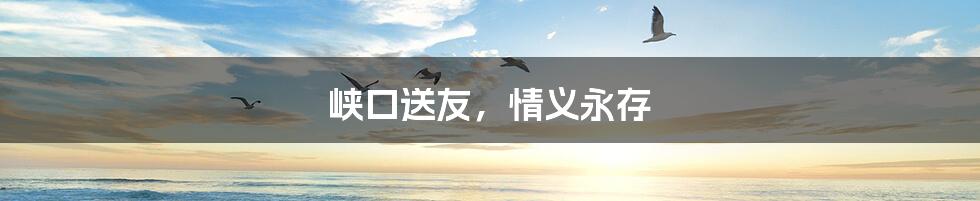 峡口送友,情义永存