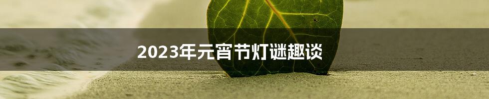 2023年元宵节灯谜趣谈