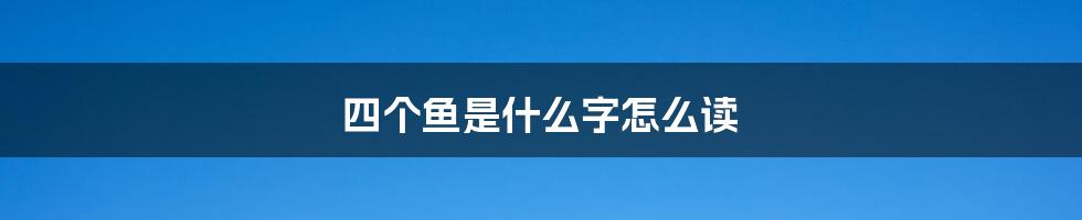 四个鱼是什么字怎么读