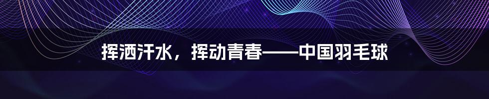 挥洒汗水,挥动青春——中国羽毛球