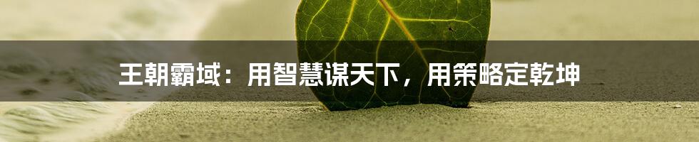 王朝霸域:用智慧谋天下,用策略定乾坤