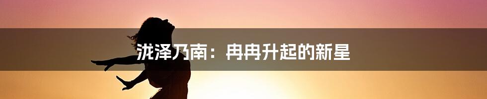 泷泽乃南：冉冉升起的新星