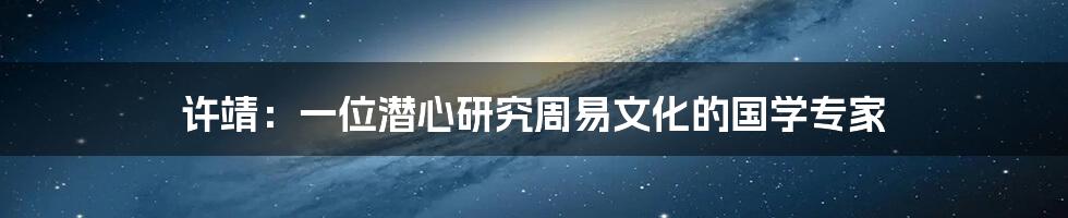 许靖：一位潜心研究周易文化的国学专家