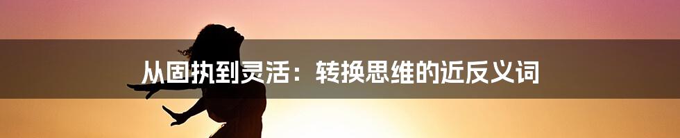 从固执到灵活：转换思维的近反义词