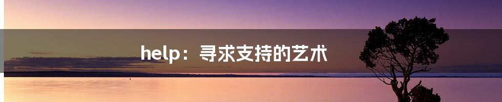 help:寻求支持的艺术