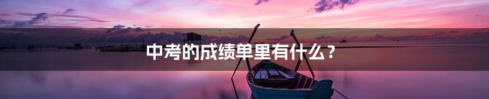 中考的成绩单里有什么?