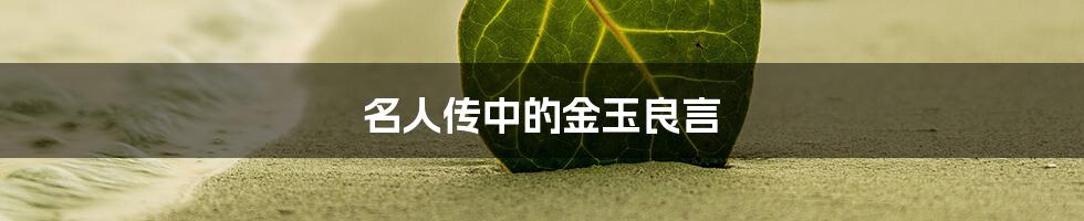 名人传中的金玉良言