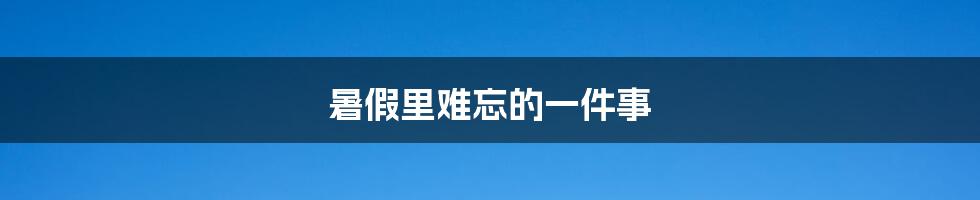 暑假里难忘的一件事