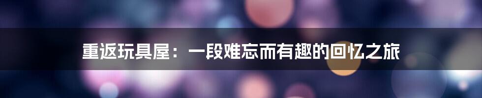 重返玩具屋:一段难忘而有趣的回忆之旅