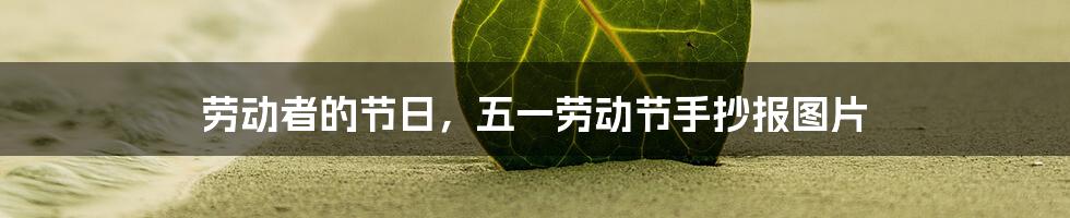劳动者的节日,五一劳动节手抄报图片