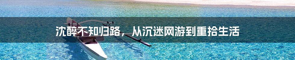 沈醉不知归路,从沉迷网游到重拾生活