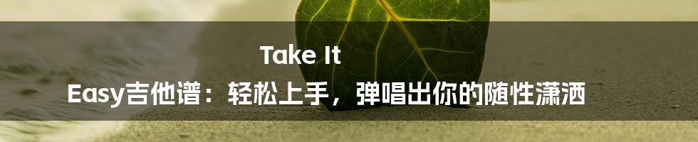 Take It Easy吉他谱:轻松上手,弹唱出你的随性潇洒