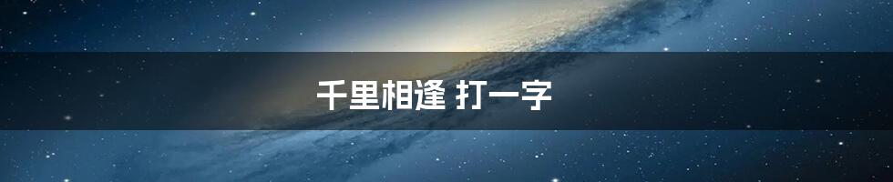 千里相逢 打一字