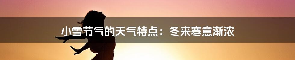 小雪节气的天气特点:冬来寒意渐浓