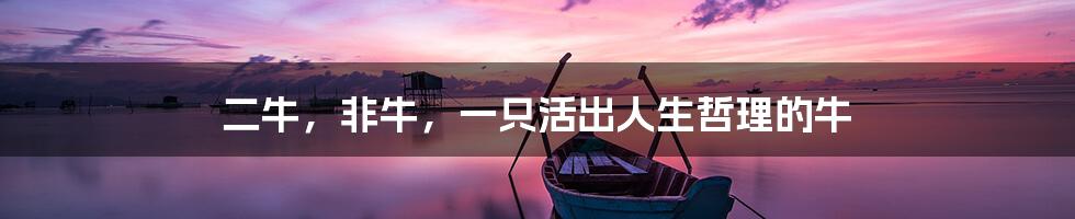 二牛,非牛,一只活出人生哲理的牛