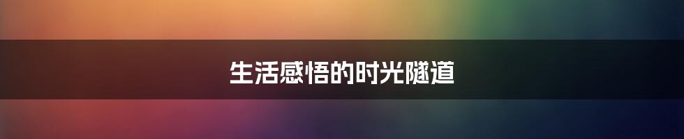 生活感悟的时光隧道