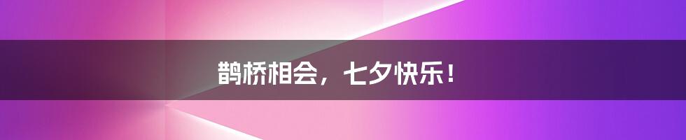 鹊桥相会，七夕快乐！