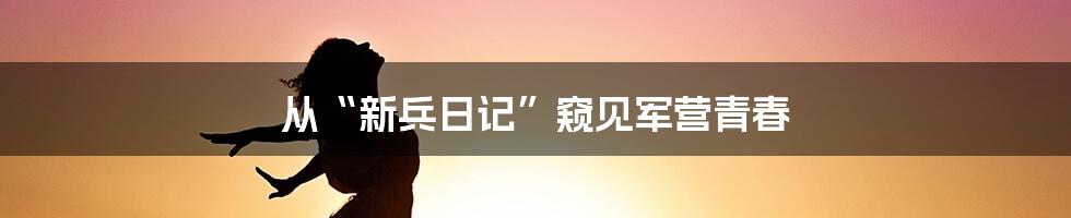从“新兵日记”窥见军营青春
