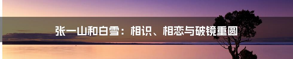 张一山和白雪:相识、相恋与破镜重圆