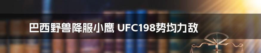 巴西野兽降服小鹰 UFC198势均力敌