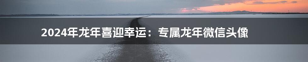 2024年龙年喜迎幸运:专属龙年微信头像
