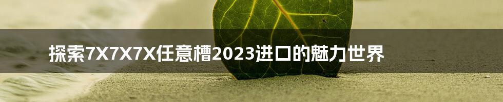 探索7X7X7X任意槽2023进口的魅力世界