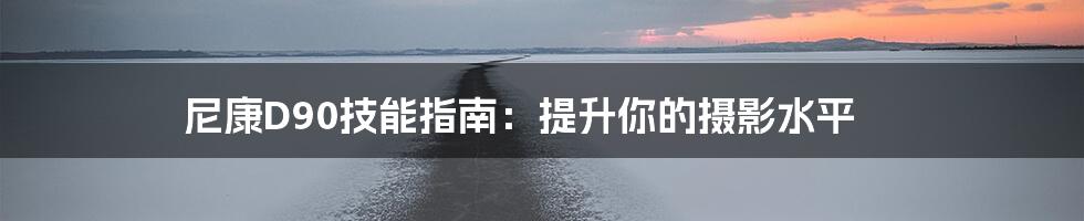 尼康D90技能指南：提升你的摄影水平