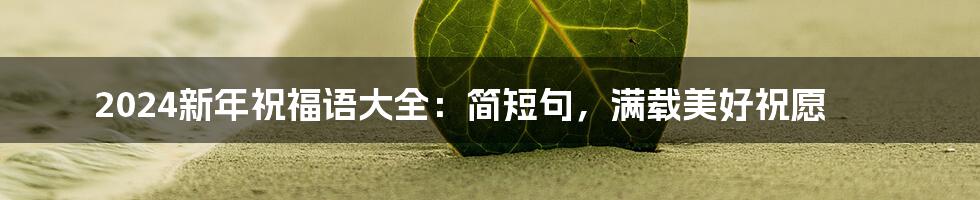 2024新年祝福语大全:简短句,满载美好祝愿