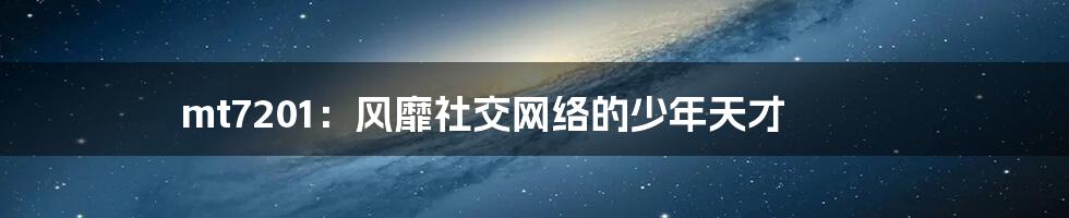 mt7201：风靡社交网络的少年天才