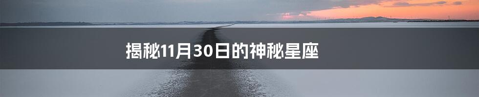 揭秘11月30日的神秘星座