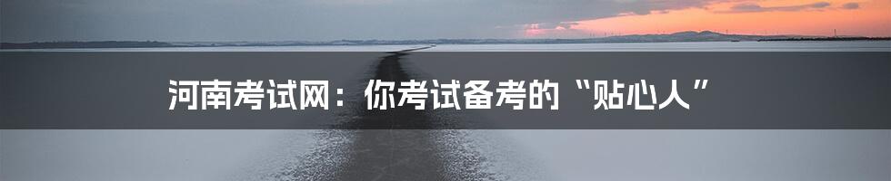 河南考试网:你考试备考的“贴心人”