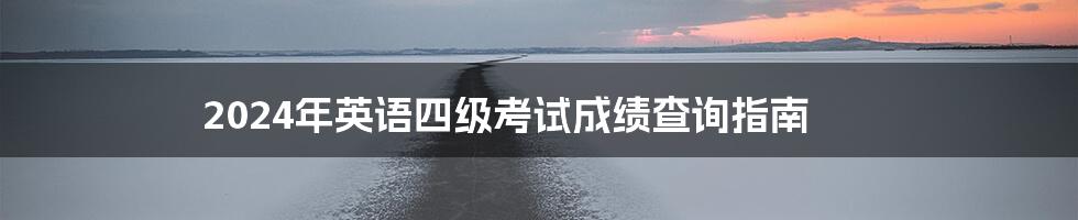 2024年英语四级考试成绩查询指南